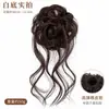 Peruca transfronteiriça com coque de barba de dragão, coque de cabelo sintético, cabelo artificial com aparência natural, coque baixo, peruca de botão de flor