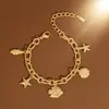 Pulsera Colgante Marino de Acero Inoxidable Nuevo Transfronterizo Europeo y Americano Moda Femenina Lujo Ligero Nicho Acero Inoxidable de Gama Alta