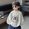 Moletom infantil para primavera e outono 2026 nova roupa de outono para crianças gola redonda para meninos com mangas raglan