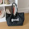 Bolsa Estilo Preguiçoso Feminina 2026 Nova Verão Casual Listrada de Bolinhas Bolsa de Ombro Único Grande Capacidade Bolsa Tote para o Trabalho