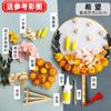 Paquete de materiales DIY Tuanfan 38º Tuanjian Estilo Nacional Estilo Chino Flor Seca Abanico Redondo Hecho a Mano Abanico de Flor Eterna en Blanco