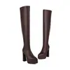 Botas Robustas Novo Salto Alto 40 Botas de Comércio Exterior Botas de Cavaleiro 2022 Botas Longas Acima do Joelho Dança de Tubo de Aço Botas Femininas 43 Pernas Bonitas Adulto