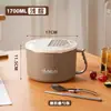 Tazón para fideos instantáneos de acero inoxidable 304 con tapa, adecuado para dormitorios, gran capacidad, para estudiantes, uso personal y conveniente para hombres