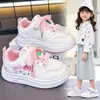 Zapatos Blancos para Niñas Zapatos de Princesa de Dibujos Animados Nuevas Llegadas Primavera 2026 Zapatos Deportivos de Suela Suave para Niñas Zapatos de Tabla para Niños Medianos y Grandes Estudiante