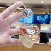 Llavero de Arena Líquida Estilo Gelatina Kitty Colgante Rellenado de Aceite Encanto para Bolsa Femenina Regalo de Puesto