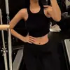 Camiseta sin mangas de verano AL para mujer con tirantes finos Chaleco deportivo de yoga con tirantes finos Tejido de punto cropped con tirantes finos Ropa interior para mujer