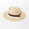 Primavera y verano nueva moda casual anillo de cinta de dos colores top ala ancha F sombrero de paja protector solar parasol sombrero de paja de sisal moda