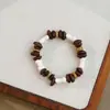 Pulsera de Grano de Café de Cerámica Jingdezhen, Refrescante y que no se decolora, Joyería de Alta Gama para Mujer, Accesorio Versátil de Nuevo Estilo Chino, Mayoreo