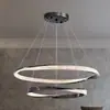 Araña de sala de estar de lujo ligero minimalista italiano, luz principal circular creativa de diseñador Bauhaus de 6 piezas para el pasillo, aluminio, otros materiales no especificados