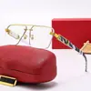 Gafas de Sol sin Marco con Borde Cortado y Patillas Florales, Protección Solar, Protección UV, Gafas para Conducir, Gafas de Sol Modernas y Versátiles