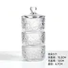 Pote de doces de vidro estilo europeu, pote de armazenamento transparente com tampa, pote de vela de aromaterapia, pote de tempero, cinzeiro, caixa de joias
