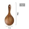 Conjunto de Espátula de Madeira de Acácia e Colher de Teca, Colher Doméstica de Cozinha em Madeira Maciça, Escumadeira, Espátula Pequena Folha Três Linhas para Panelas Antiaderentes