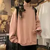Suéter Básico Masculino de Gola Redonda Cor Sólida Outono 2023 Casual Solto Pulôver Estilo Coreano Tops para Adolescentes Tendência