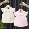 Bata de Bebê, Avental de Alimentação Infantil, Babador Impermeável, Vestido de Verão Fino Sem Mangas para Menina, Bata Princesa (para usar dos dois lados)