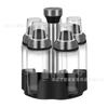 Suprimentos de cozinha pote de tempero conjunto rotativo pote de tempero de vidro garrafa de tempero pote de tempero de aço inoxidável venda direta da fábrica