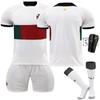 2223 Portugal Local Visitante No.7 Ronaldo Traje de Vestido de Fútbol con Calcetines Originales Manga Corta Copa Mundial 2022 Nuevo