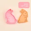 Serie de Conejos Cortador de Galletas 3D Realista DIY Diseño de Presión Tridimensional Molde para Galletas Fondant Material de Grado Alimenticio