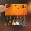 Set de Aretes de Halloween Transfronterizos Populares con Diseño de Cabeza de Calabaza, Calavera y Murciélago, Lindos Aretes Estilo Dibujo Animado para Mujeres