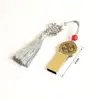 Memoria USB Estilo Chino 64g Conmemorativa para Empresa Escuela Regalo Personalizado Ruyi Trébol de Cuatro Hojas Memoria USB Metálica de Gran Capacidad