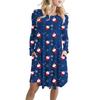 Comercio exterior Navidad Navidad europea y americana caricatura muñeco de nieve Papá Noel estampado vestido de bolsillo grande con vuelo XX0030
