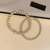 Pulseira de Rede Azul Dourada com Flor de Vidro Pérola Zircônia Brilhante Pulseira Elegante de Luxo Leve Joia de Mão Versátil da Moda