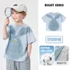Camiseta de Verão Masculina Estilo Europeu Direita Roupas Infantis Crianças Pequenas 2026 Novo Modelo Manga Meia Manga Roupas de Verão