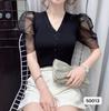 Colete Tricotado Sem Mangas em Patchwork de Malha Estilo Coreano Chic 2025 Verão Ajustado Decote V Cardigã Fashion e Versátil