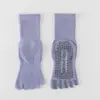 Calcetines de Yoga de Cinco Dedos, Calcetines Deportivos Antideslizantes Amortiguadores de Media Pantorrilla para Otoño e Invierno, Calcetines Profesionales de Pilates para Mujer con Separación de Dedos y Agarre