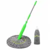 Mopa casera sin manos de autoescurrido, mopa perezosa giratoria superabsorbente de fibra de bambú, doble uso para húmedo y seco, multifuncional