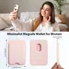 Portatarjetas magnéticas populares transfronterizos para teléfonos móviles, estilo de negocios simple, diseño abierto, funda para tarjetas de cuero PU con imán fuerte Magsafe