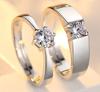 Nuevos Anillos de Pareja Moda Personalidad Trendy Anillos de Diamante Simulado Regalo para Enamorados Joyería de Plata