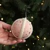 Producto Nuevo Transfronterizo Bola de Espuma de 8 cm Colgante para Árbol de Navidad Bola Colgante Bola con Estampado de Tela de Estrella Decoración Arreglo