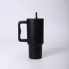 Copo de gelo com alça 30oz transfronteiriço, copo isolado a vácuo de aço inoxidável 304 com canudo, copo de carro portátil