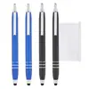 Publicidad transfronteriza metal de alta calidad pluma de dibujo pluma de dibujo en blanco puede escribir impresión metal táctil capacitivo palanca pluma