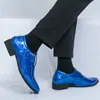Sapatos de Couro Masculinos de Negócios Tamanho Grande Transfronteiriços Outono e Inverno Nova Moda Sapatos Casuais Slip-On de Cano Baixo Sapatos de Couro Pontiagudos Lacados