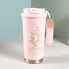 Nueva Taza de Café de Lirio del Valle, Termo de Acero Inoxidable 304, Taza de Agua Portátil de Buen Aspecto, Taza de Viaje para Coche