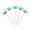Juego de 5 Piezas de Toppers Brillantes de PU con Forma de Estrella de Cinco Puntas, Banderines Decorativos de Cumpleaños con Forma de Corazón y Corona, Pequeños Inserciones, Venta al Por Mayor desde el Fabricante