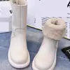 Botas de invierno planas estilo Martin para comercio exterior transfronterizo, botas nuevas de algodón para mujer, botas de nieve de doble uso, botines cortos de felpa y engrosados para mujer