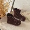 Botines de otoño para niños 2026 nuevo estilo botas de lunares simples y de moda para niñas elegantes botas de princesa