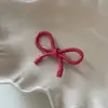 Grampo de Cabelo Rosa Doce com Laço Ponto de Onda Creme Coreano Clip para Franja de Menina Acessórios de Cabelo