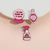 Broche de forma de poção mágica novo e fofo transfronteiriço, criativo, desenho animado, bola de cristal rosa, acessórios de spray, emblema