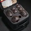 Conjunto de Chá Presente Conjunto de Chá Portátil para Viagem Zisha Vidro Copo Rápido Copo de Justiça Uma Panela Seis Copos Separação de Água e Chá Conjunto Completo
