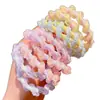 Novo Estilo Malha Borracha Tendão Feminino Verão Renda Alta Elástica Durável Corda de Amarração Cabelo Corda de Cabelo Acessório de Cabelo Estojo de Couro