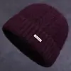 Invierno Nuevo Estilo Sombrero de Lana para Mujer Sombrero para Personas de Mediana Edad y Mayores Cálido Plus Terciopelo Engrosado Sombrero de Punto Estilo Mamá Impermeable de Algodón