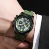 Reloj de Pulsera Deportivo de Cuarzo Cronógrafo de Lujo para Hombre, Resistente al Agua con Correa de Silicona, Elegante Reloj Multicolor para el Uso Diario