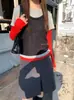 Liquidación sin devoluciones ni cambios Estilo básico de verano para superponer chaleco de punto acanalado ajustado favorecedor cuello en U para mujer 119381