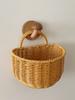 Cesta de Almacenamiento para Cebolla, Jengibre y Ajo de Cocina Montada en la Pared Cesta Tejida de Mimbre de Imitación Satchchel Retro Cesta Pequeña Cesta de Frutas Cesta de Flores Cesta de Huevos