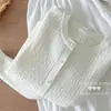 Cárdigan de punto trenzado, color liso, de alta gama, estilo coreano, cuello redondo, con pliegues para mujer, nueva colección de primavera, top juvenil de manga larga, corte holgado