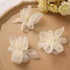 Super hada dulce y delicada flor bordada a mano gasa mate flor de gasa clip de pinza diy ramillete cuerda para el pelo tocado accesorios de flor