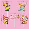 Tarjeta de decoración de pastel de poni para el cumpleaños de una niña, adorno para mesa de postres, música push, calcomanía de pudín